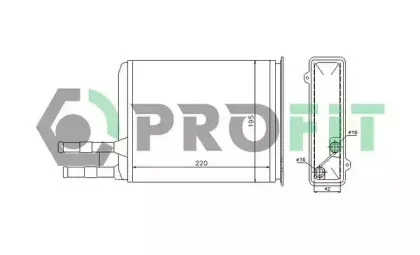 PR 0546N1 PROFIT Теплообменник, отопление салона PR 0546N1 PROFIT Теплообменник, отопление салона